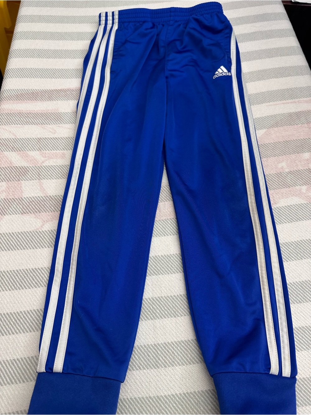 adidas Royal Blue Joggers with White Stripes
